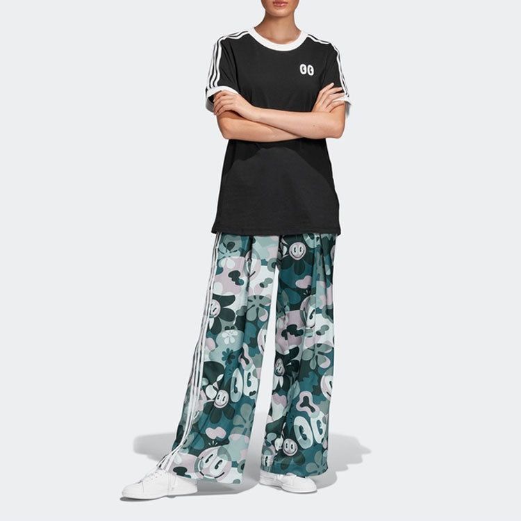 (WMNS) Adidas Originals x Hattie Stewar Loose Casual Printing Long Pants 'Green' DV2670 sold by KicksCrew product image thumbnail 3
