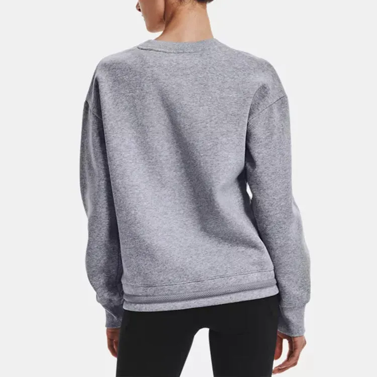 (WMNS) Under Armour Rival Mesh Fleece-Lined Pullover Sweatshirt 'Grey' 1365847-035 sold by KicksCrew product image thumbnail 4