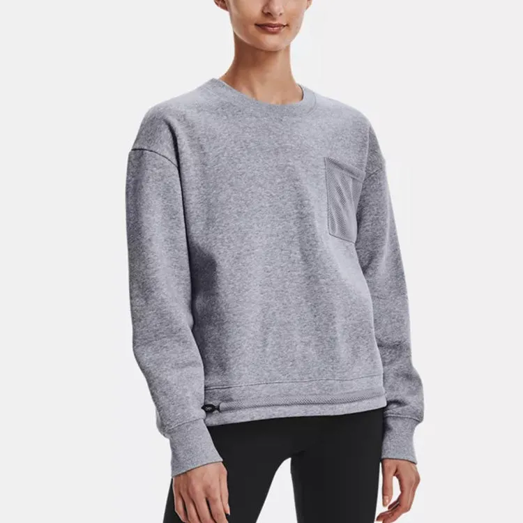 (WMNS) Under Armour Rival Mesh Fleece-Lined Pullover Sweatshirt 'Grey' 1365847-035 sold by KicksCrew product image thumbnail 3