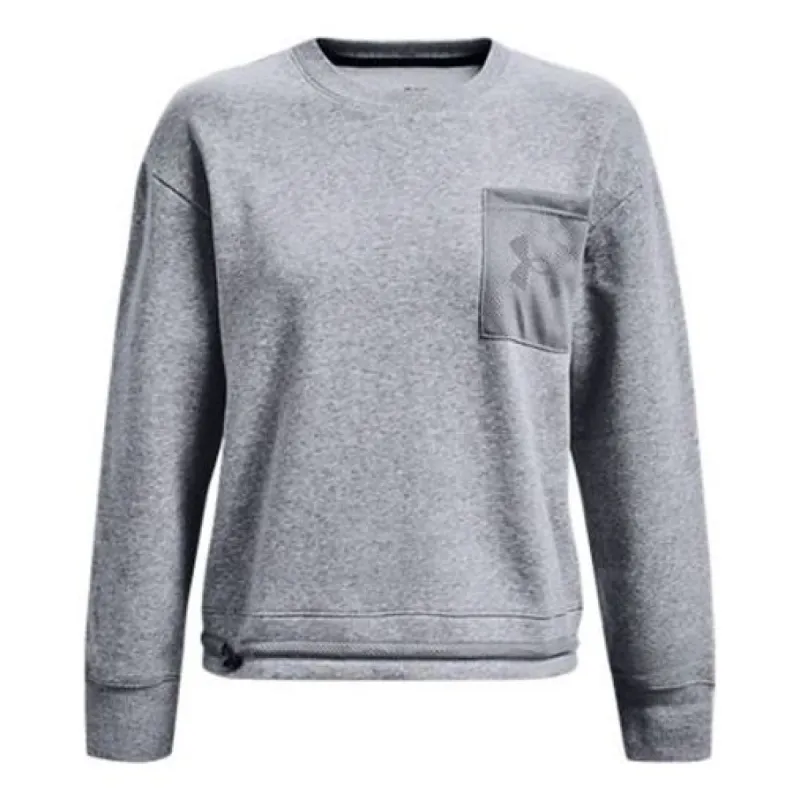(WMNS) Under Armour Rival Mesh Fleece-Lined Pullover Sweatshirt 'Grey' 1365847-035 sold by KicksCrew