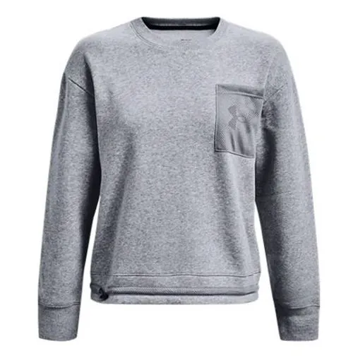 (WMNS) Under Armour Rival Mesh Fleece-Lined Pullover Sweatshirt 'Grey' 1365847-035 sold by KicksCrew