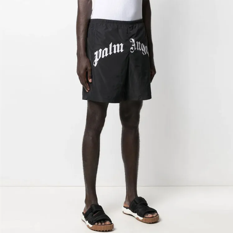 Palm Angels Curved Logo Swim Short 'Black White' PMFA005S21FAB0011001 sold by KicksCrew product image thumbnail 3