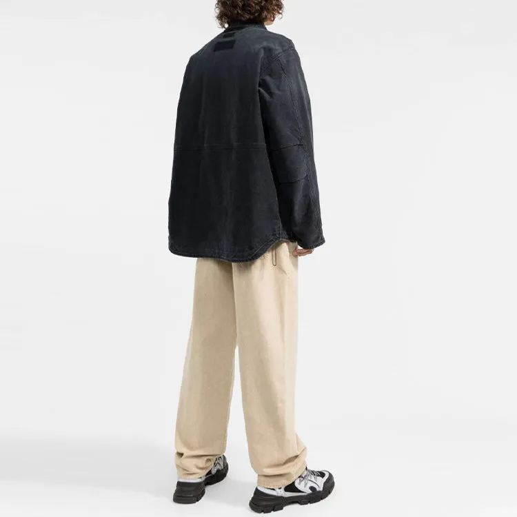 HERON PRESTON Collared Zip-Up Denim Jacket 'Black' HMEA062F21FAB00110001000 sold by KicksCrew product image thumbnail 4