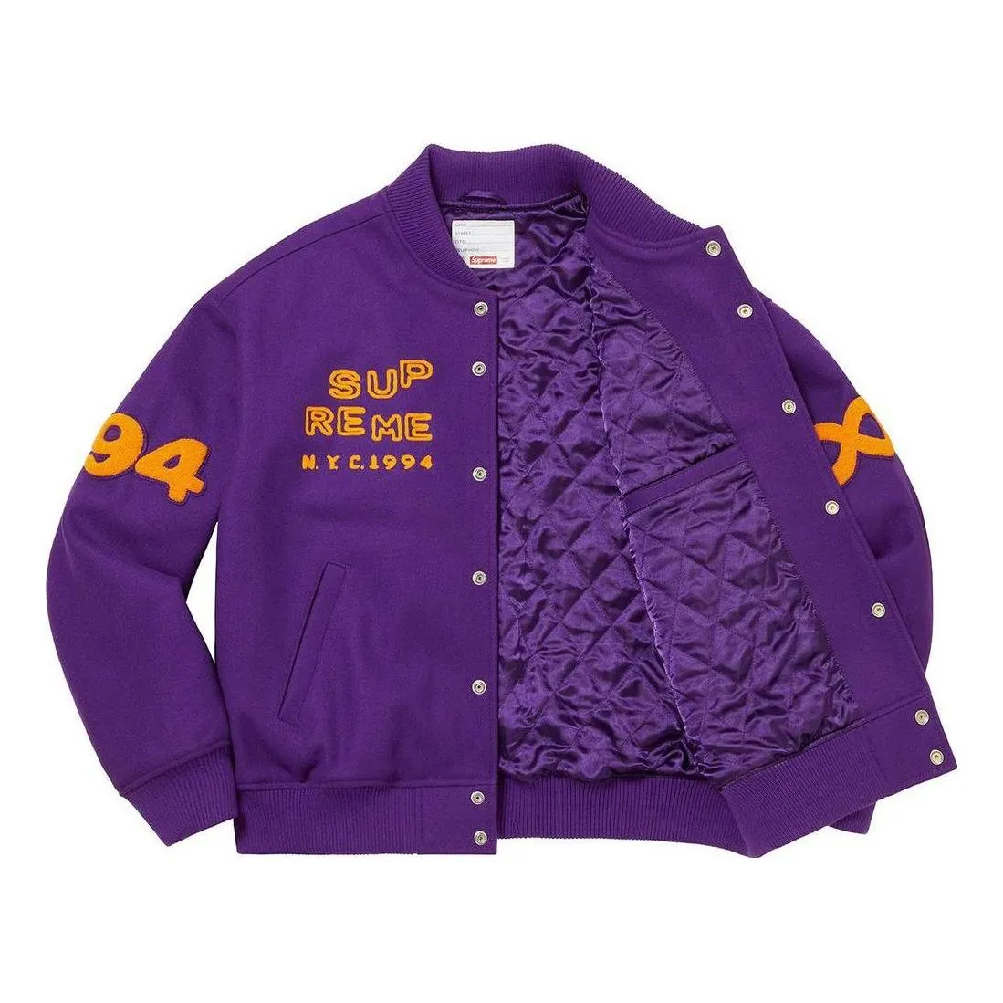 Supreme Tourist Varsity Jacket 'Purple Yellow Red' SUP-SS23-114 sold by KicksCrew product image thumbnail 3