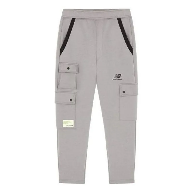 New Balance CNY Logo Cotton Cargo Pants 'Grey Black' AMP21365-MHD sold by KicksCrew