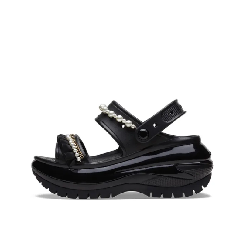 (WMNS) Crocs Mega Crush Pearl Ruffle Sandal 'Black' 210179 sold by KicksCrew
