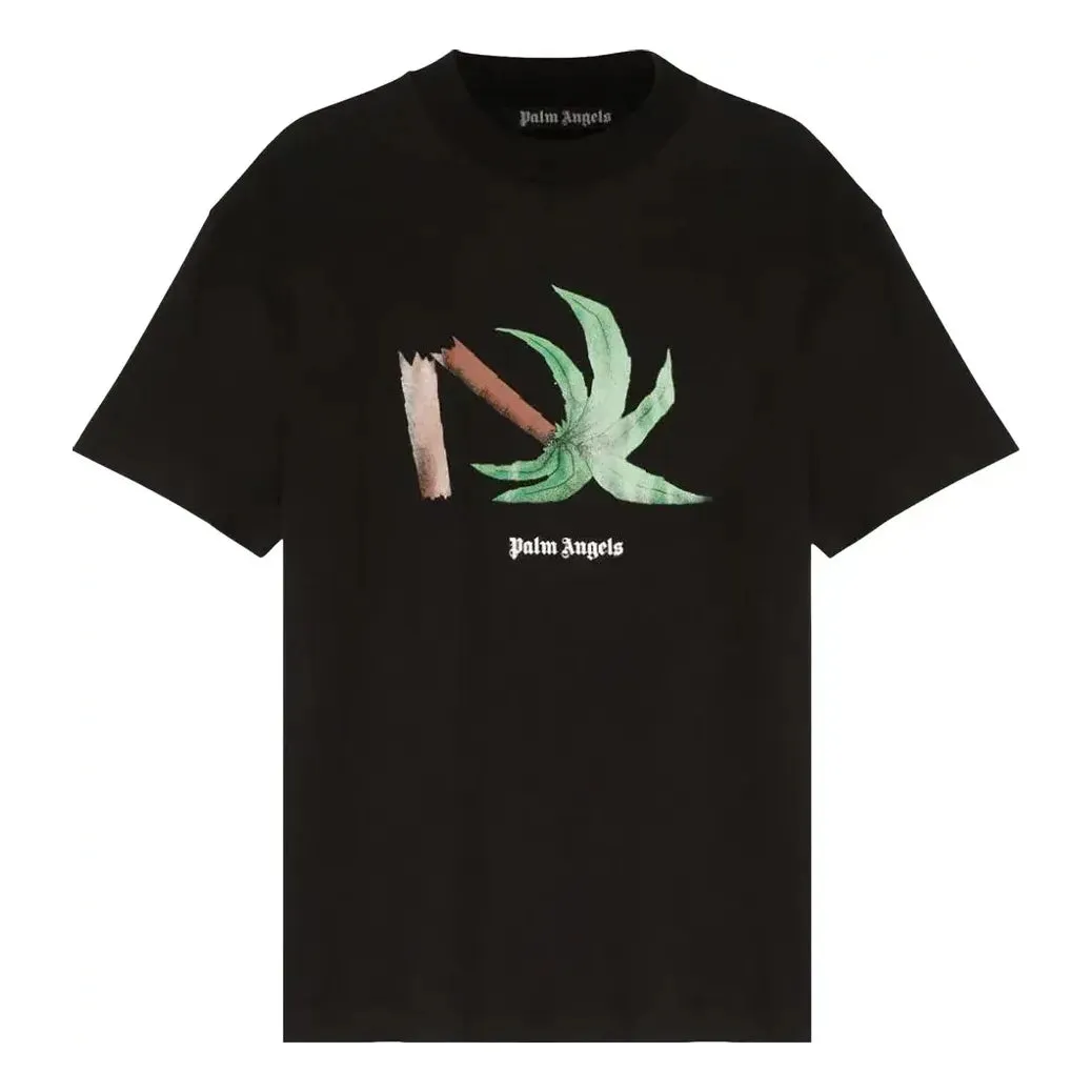 Palm Angels SS22 Broken Palm Classic T-Shirt 'Black Green' PMAA001S22JER0221055 sold by KicksCrew