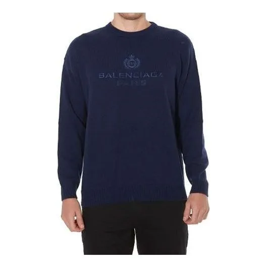 Balenciaga Wool Jumper 'Navy' 594738T40984140 sold by KicksCrew