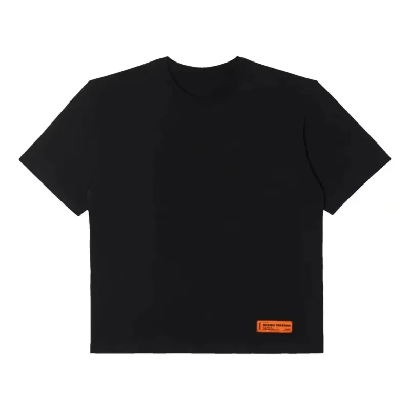 HERON PRESTON Logo Recycled T-shirt 'Black' HMAA025C99JER0011000 sold by KicksCrew