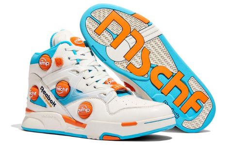 Reebok x MSCHF R Pump Omni Zone 2 'White Blue Orange' MSCHF013 sold by KicksCrew