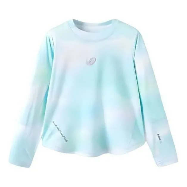 (GS) ASICS Long Sleeved Tie-Dye Sweatshirt 'Blue White' 331241004035 sold by KicksCrew
