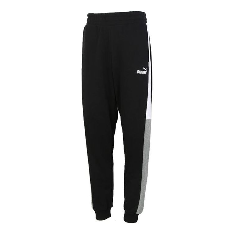Puma Block Sweatpants 'Black White Grey' 587158-01 sold by KicksCrew