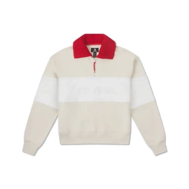(WMNS) Converse YOTD Half-Zip Crew Sweater 'Beige' 10026812-A01 sold by KicksCrew