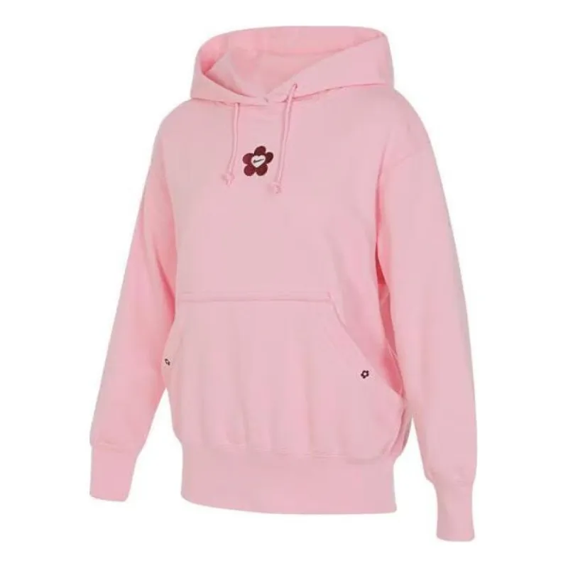 (WMNS) Nike AS NSW VDAY FLC Hoodie GCEL 'Pink' HF1135-631 sold by KicksCrew
