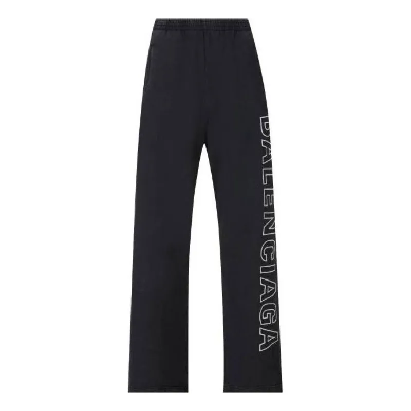 Balenciaga Outline Baggy Sweatpants 'Black Faded' 755118TOVV29034 sold by KicksCrew
