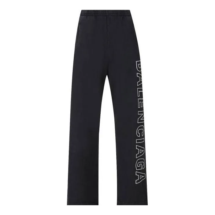 Balenciaga Outline Baggy Sweatpants 'Black Faded' 755118TOVV29034 sold by KicksCrew
