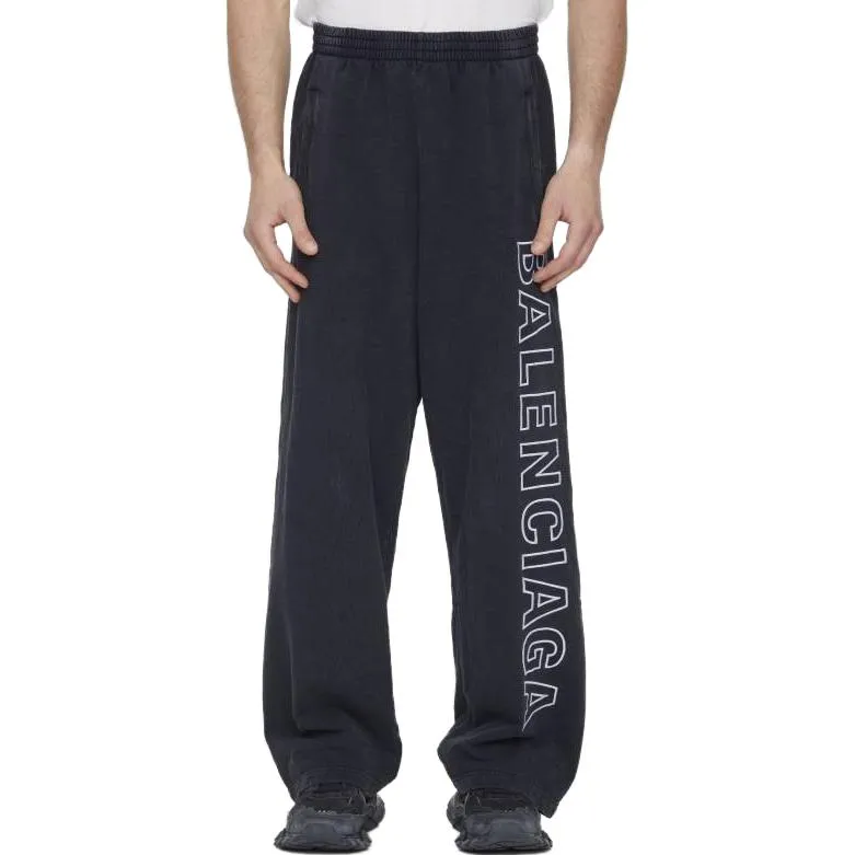 Balenciaga Outline Baggy Sweatpants 'Black Faded' 755118TOVV29034 sold by KicksCrew product image thumbnail 3