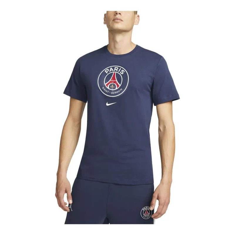 Nike x Paris Saint-Germain Crest Soccer T-Shirt 'Midnight Navy' DJ1315-410 sold by KicksCrew