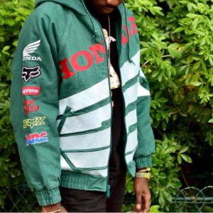 Supreme x Honda Fox Racing Puffy Zip Up Jacket 'Green' SUP-FW19-597 sold by KicksCrew
