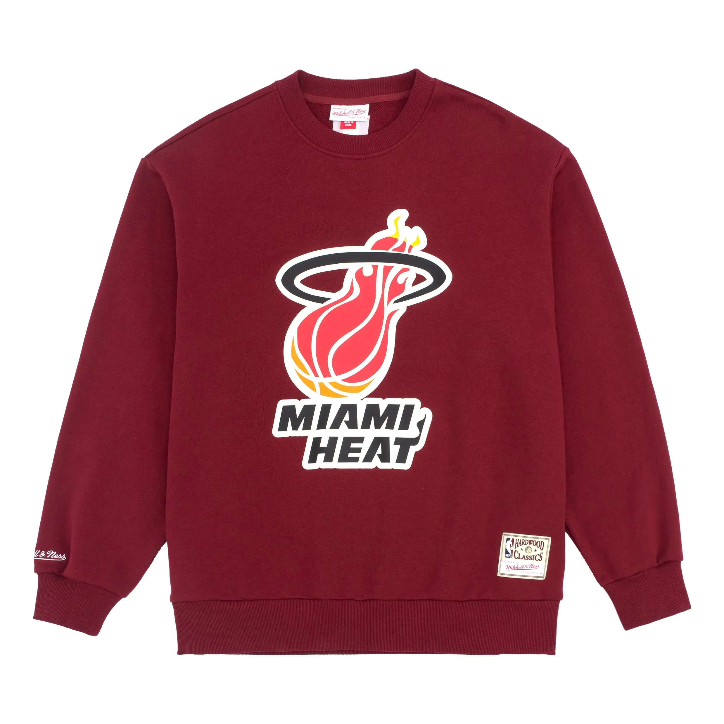 Mitchell & Ness x NBA Miami Heat Logo Sweatshirt 'Red' MNJYFWHD23092002-RED sold by KicksCrew