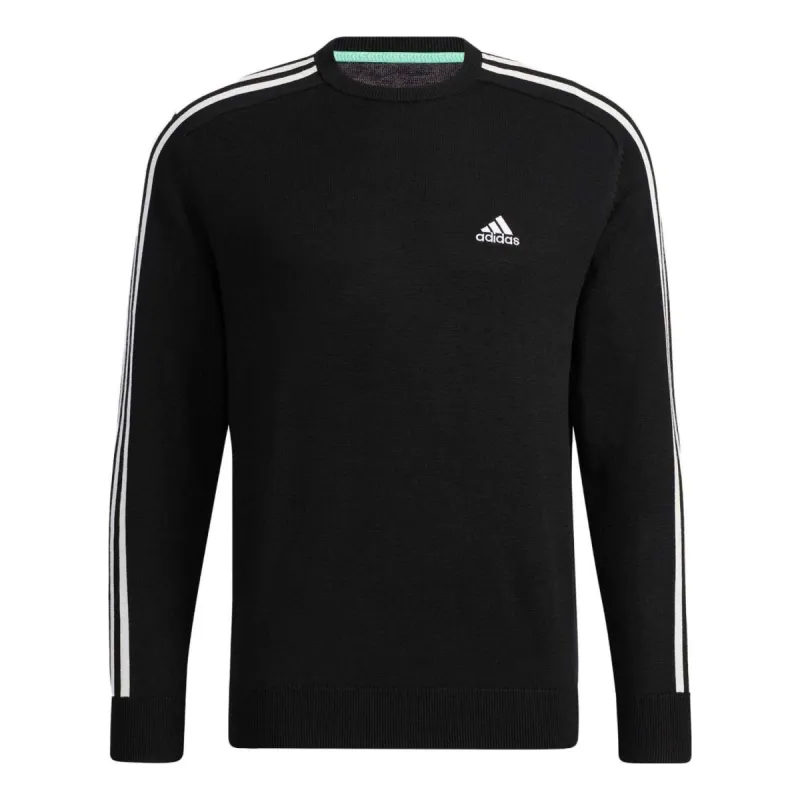 adidas 3-Stripes Long Sleeve Crew Neck Sweater 'Black' GV1203 sold by KicksCrew