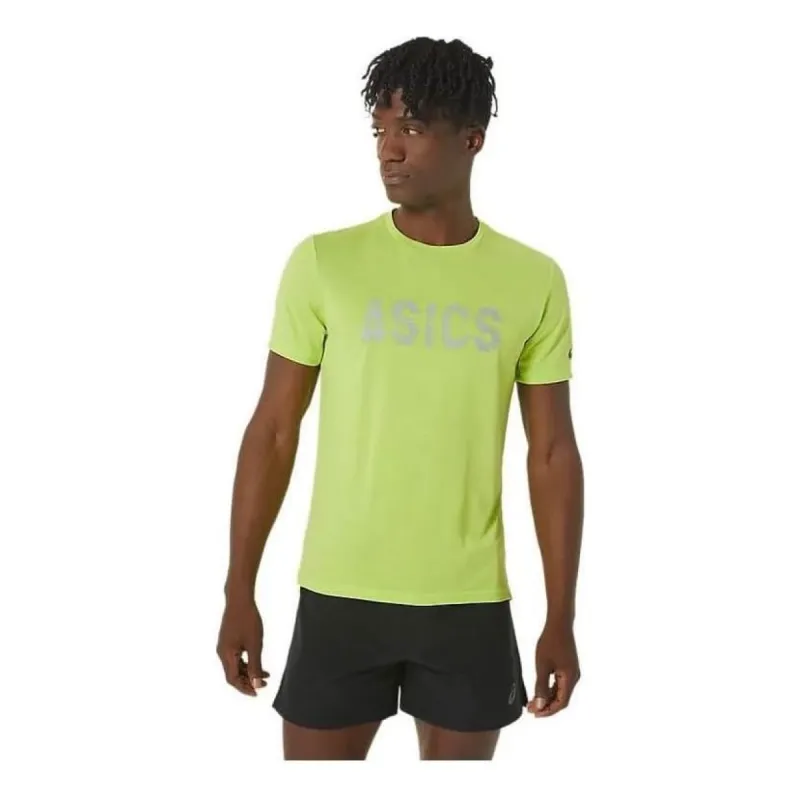 ASICS Logo Heather Dry T-Shirt 'Lime Zest' 2011C783-300 sold by KicksCrew
