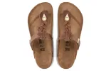 Birkenstock Gizeh Braided Waxy Leather Narrow Fit Sandals 'Cognac' 1021336 sold by KicksCrew