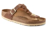 Birkenstock Gizeh Braided Waxy Leather Narrow Fit Sandals 'Cognac' 1021336 sold by KicksCrew