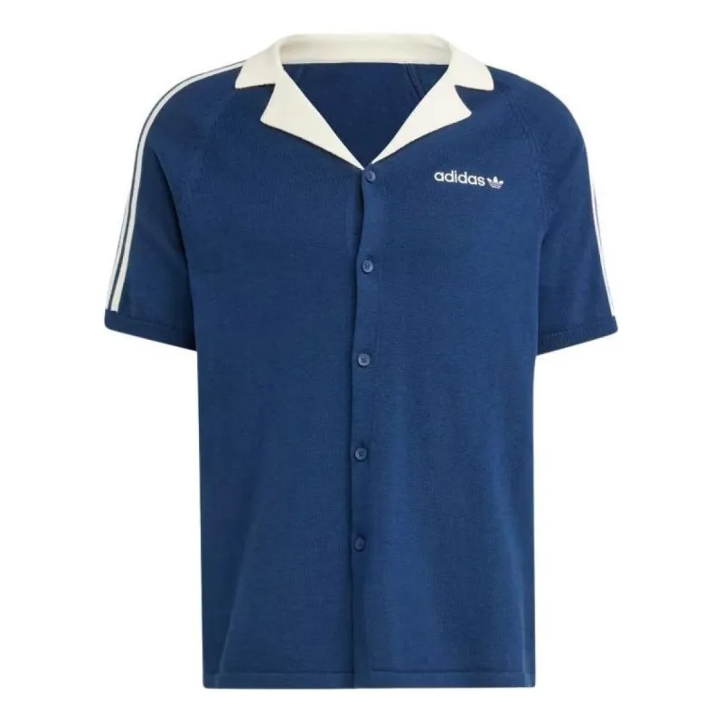 adidas Premium Knitted Tee 'Blue White' IU0223 sold by KicksCrew