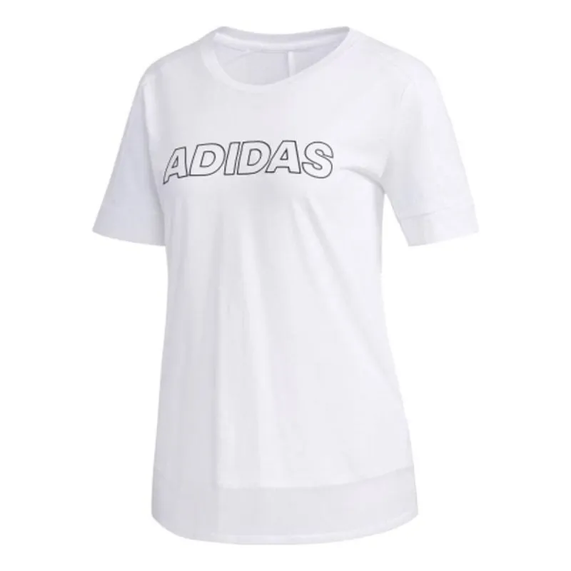 adidas Letter Printed T-Shirt 'White' DY8649 sold by KicksCrew