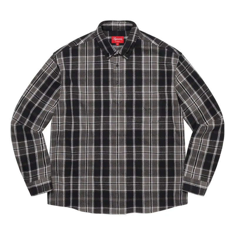 Supreme SS23 Week7 Pullover Plaid Flannel Shirt 'Black' SUP-SS23-143 sold by KicksCrew