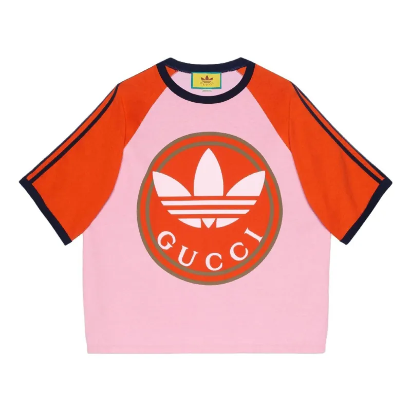 Adidas X Gucci Cotton Jersey T-shirt 'Pink' 722927-XJE1E-5454 sold by KicksCrew