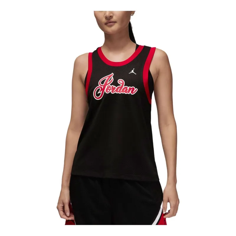 (WMNS) Nike Jordan basketball jersey 'Black/Red' DZ3370-010 made by Nike
