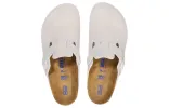 Birkenstock Boston Soft Footbed Suede Leather Narrow Fit Sandals 'Antique White' 1027693 sold by KicksCrew