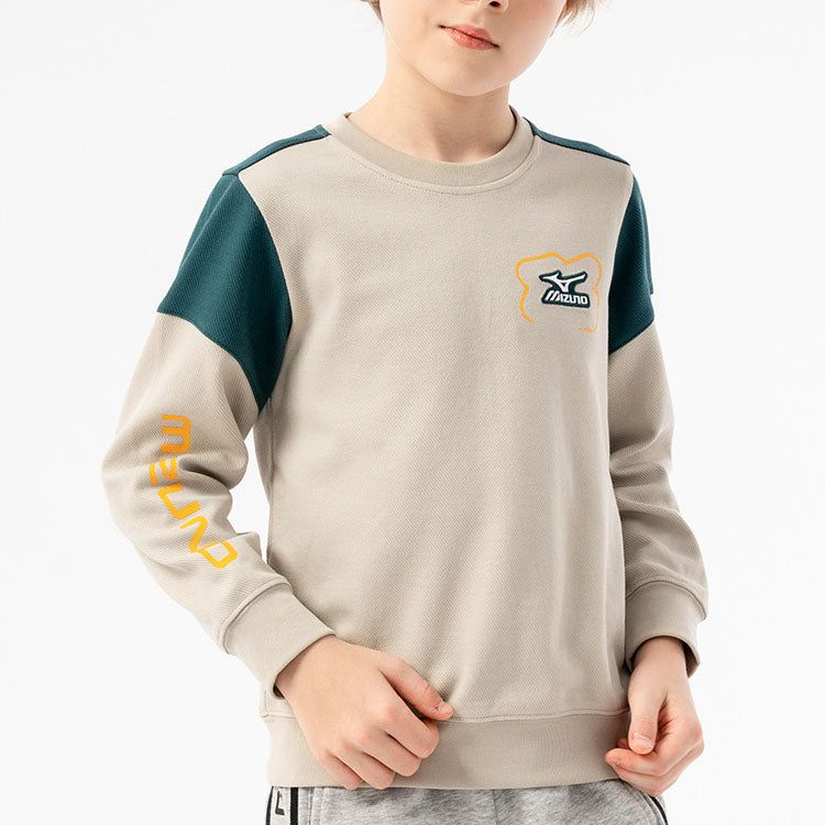 (GS) Mizuno Logo Casual Sweater 'Beige' 32CA3916 sold by KicksCrew product image thumbnail 2