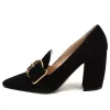 (WMNS) PRADA Fringed Buckle Suede Pointy Pumps 'Black' 1S773L_008_F0002_F_085 sold by KicksCrew