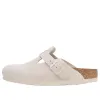 Birkenstock Boston Soft Footbed Suede Leather Narrow Fit Sandals 'Antique White' 1027693 sold by KicksCrew