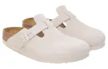 Birkenstock Boston Soft Footbed Suede Leather Narrow Fit Sandals 'Antique White' 1027693 sold by KicksCrew