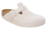 Birkenstock Boston Soft Footbed Suede Leather Narrow Fit Sandals 'Antique White' 1027693 sold by KicksCrew