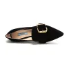 (WMNS) PRADA Fringed Buckle Suede Pointy Pumps 'Black' 1S773L_008_F0002_F_085 sold by KicksCrew