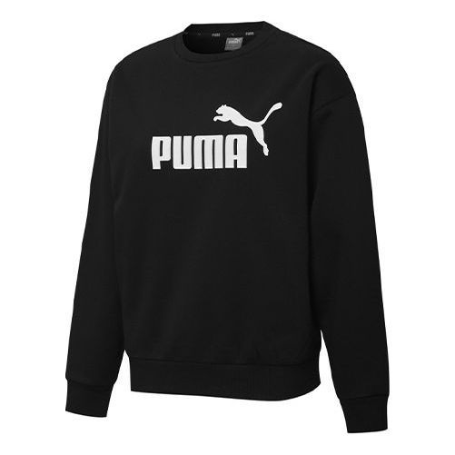 (WMNS) Puma ESS Logo Crewneck Sweatshirt 'Black White' 586546-01 sold by KicksCrew