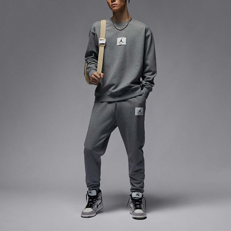 Air Jordan Essentials Logo Sweatshirt 'Grey White' FB6935-091 sold by KicksCrew product image thumbnail 3