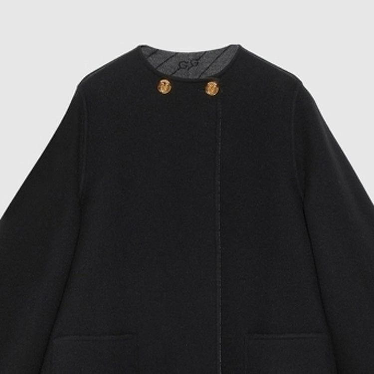 (WMNS) Gucci Reversible Diagonal G Wool Coat 'Black' 746532-ZANAX-1189 sold by KicksCrew product image thumbnail 5