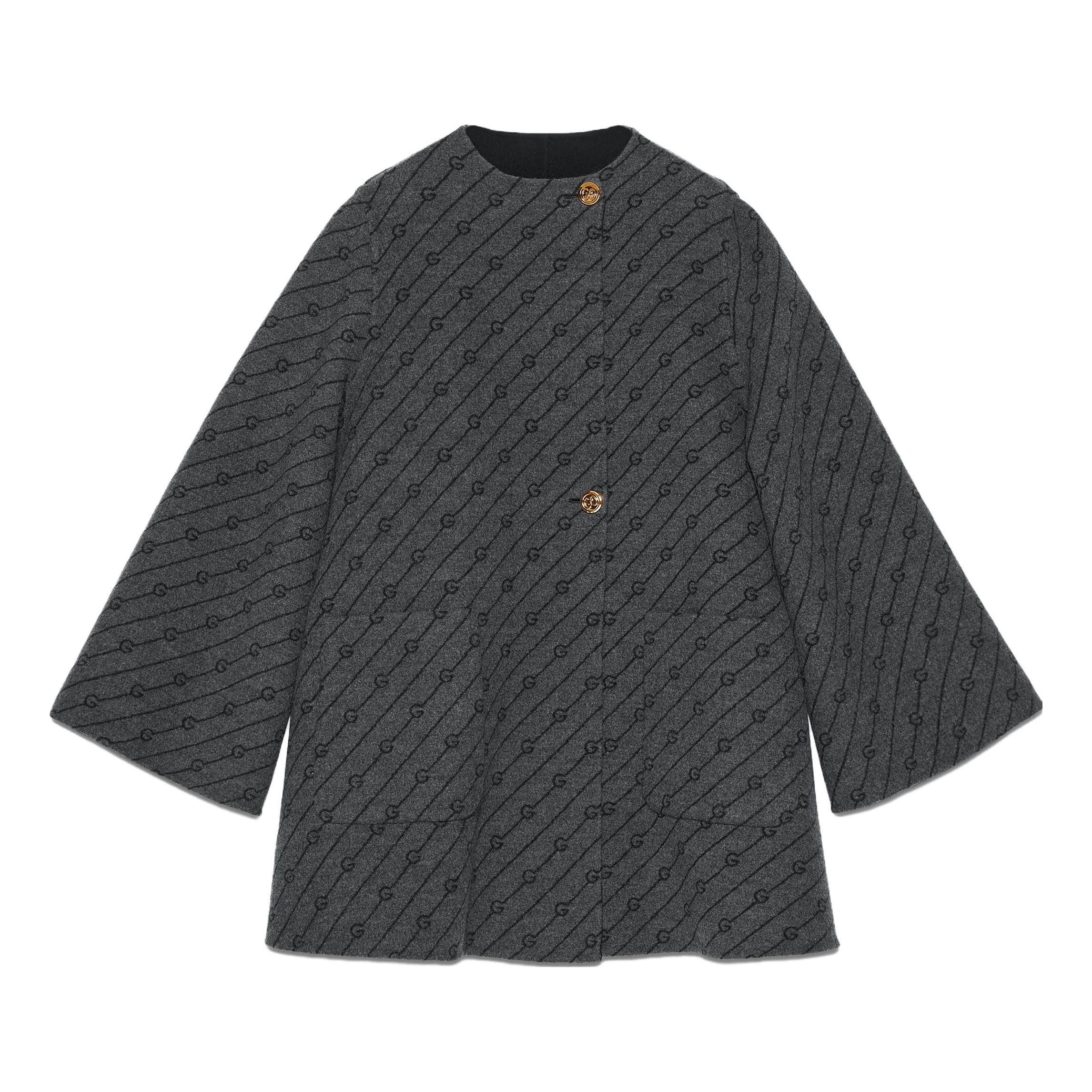 (WMNS) Gucci Reversible Diagonal G Wool Coat 'Black' 746532-ZANAX-1189 sold by KicksCrew