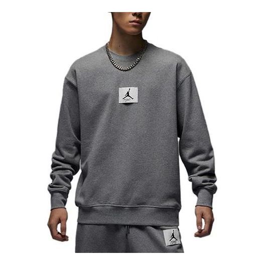 Air Jordan Essentials Logo Sweatshirt 'Grey White' FB6935-091 sold by KicksCrew