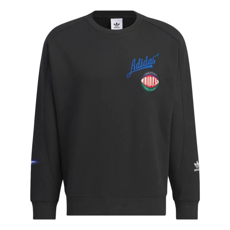 Adidas Originals Collegiate Badgework Crew Sweatshirt 'Black' IZ1520 sold by KicksCrew