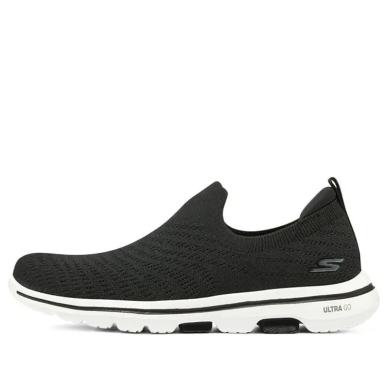 (WMNS) Skechers Go walk 5 'Black White' 124250-BKW sold by KicksCrew
