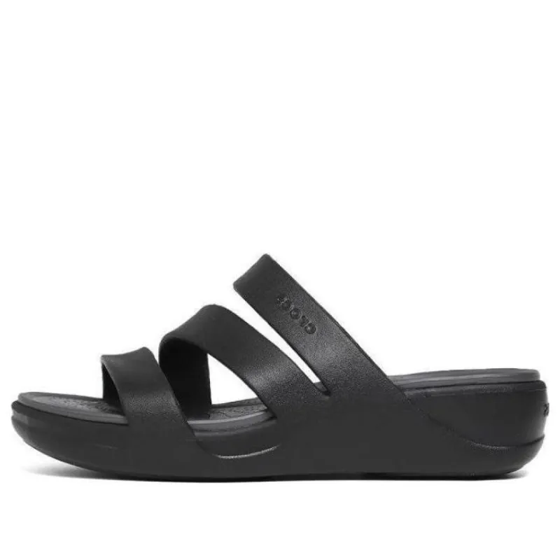 (WMNS) Crocs Boca Strappy Wedge Sandals 'Black' 207434-001 sold by KicksCrew