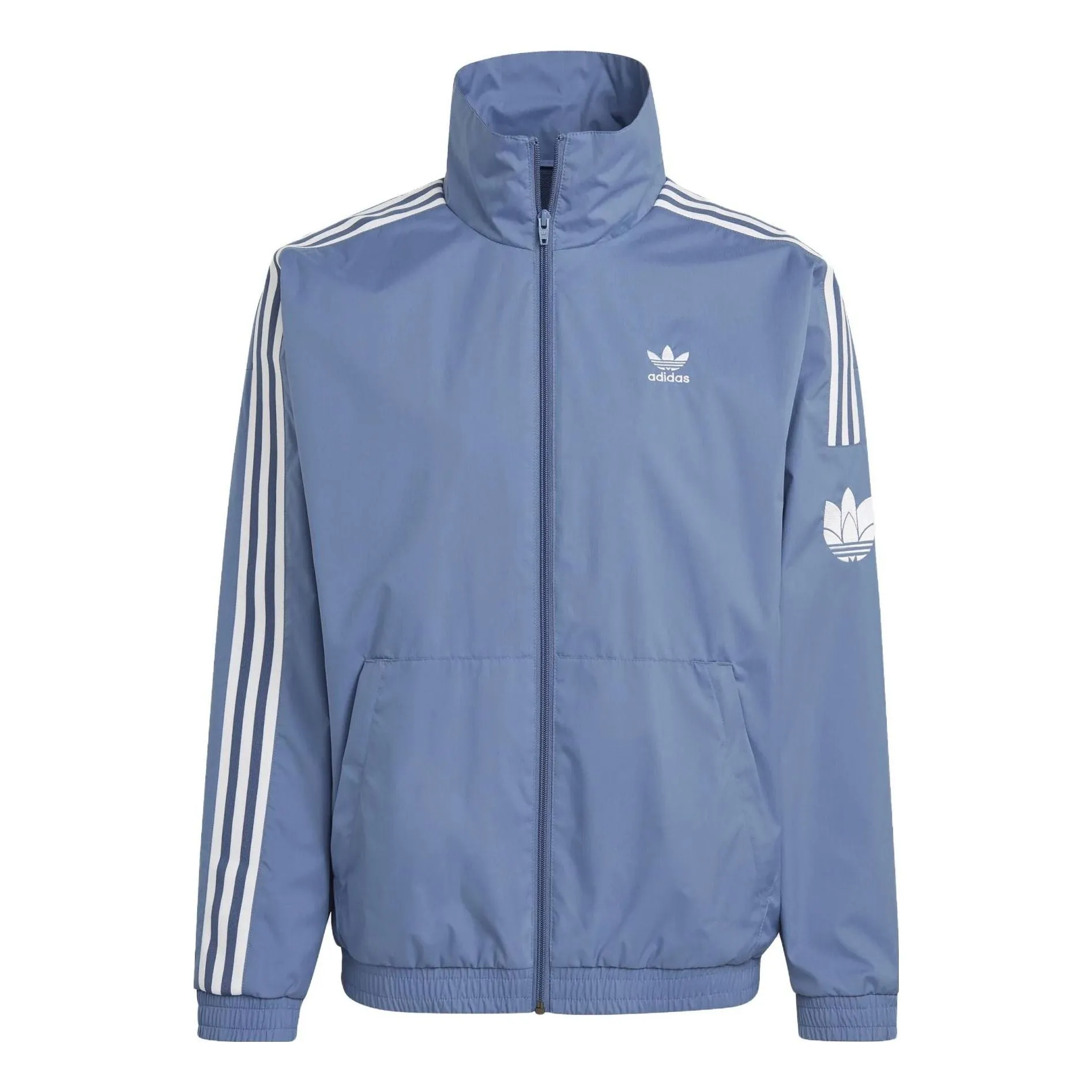 adidas Adicolor 3D Trefoil 3-Stripes Track Jacket 'Blue White' GN3536 sold by KicksCrew