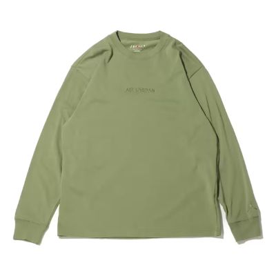 Air Jordan Wordmark Long Sleeve Shirt Asia Sizing 'Sky J Light Olive' FJ0703-340 sold by KicksCrew